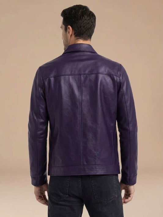 Men's Classic Zip-Front Style Leather Jacket