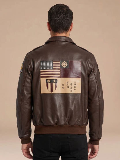 Flying Tigers 23rd Fighter Group Leather Bomber Jacket