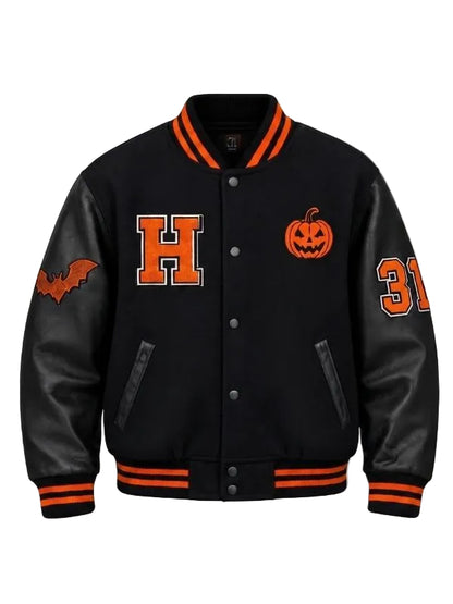 Halloween Full Moon Graveyard Varsity Jacket