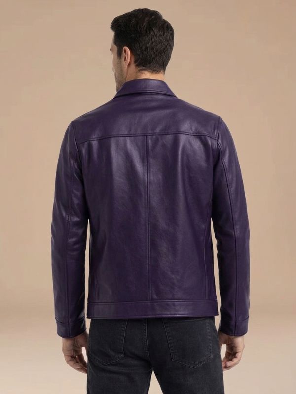 Men's Classic Zip-Front Style Leather Jacket