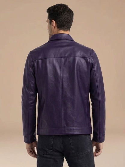 Men's Classic Zip-Front Style Leather Jacket