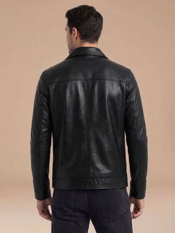 Men's Handmade Zip-Front Style Leather Jacket