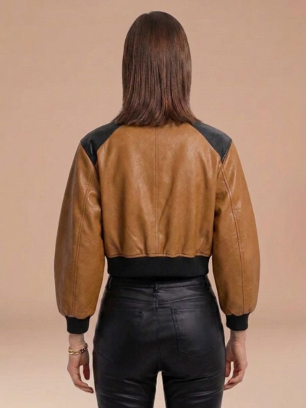 Women's Handmade Genuine Leather Cropped Jacket